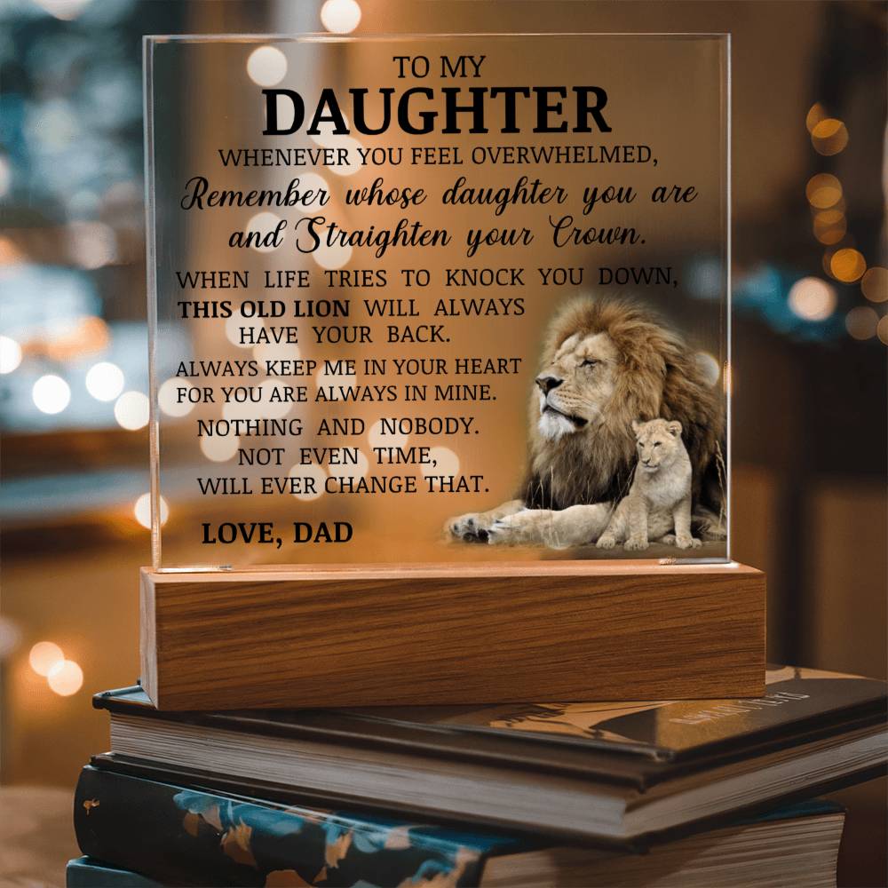 To My Daughter - Keep Me In Your Heart - Acrylic Square Plaque