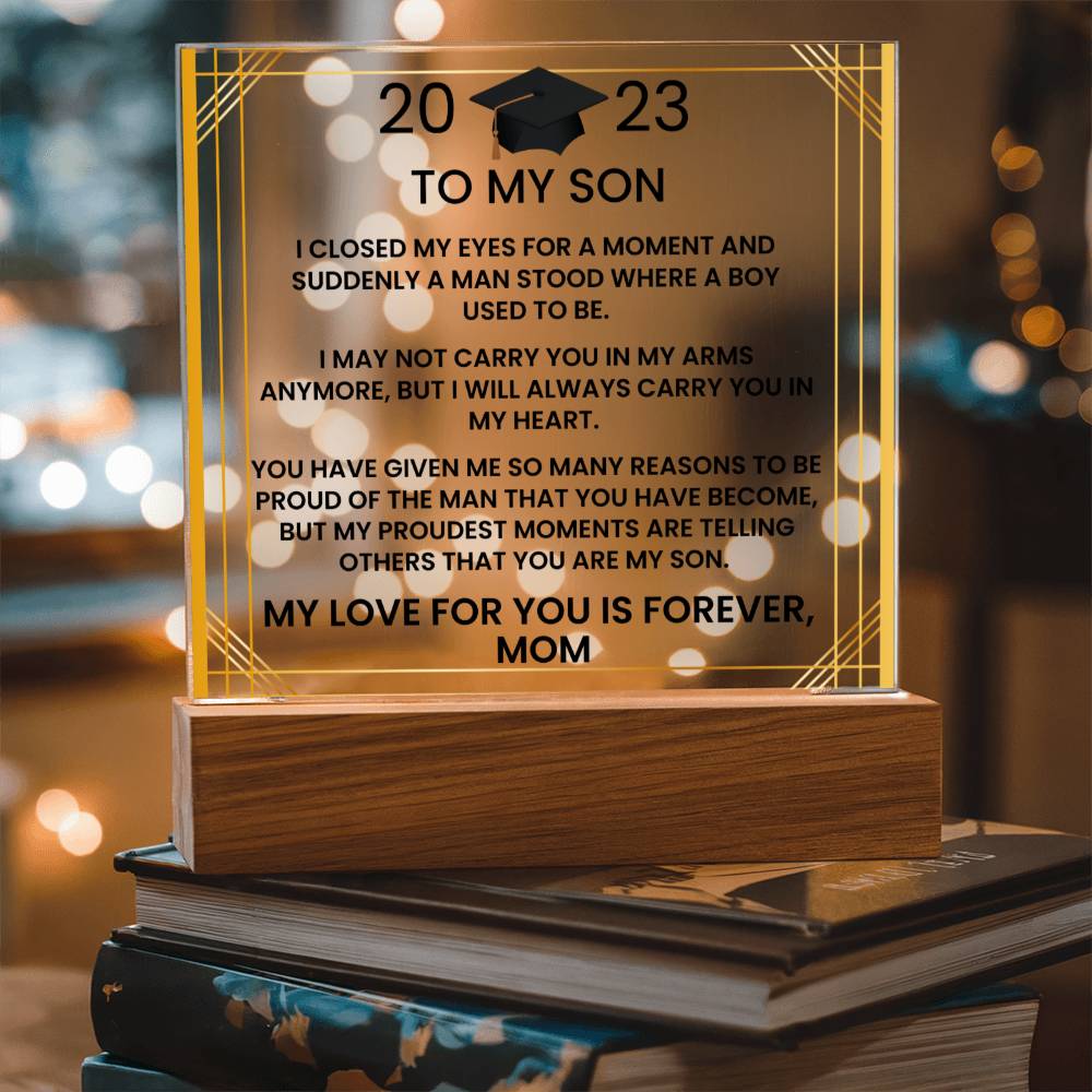 To My Son - Closed My Eyes For A Moment - Acrylic Square Plaque