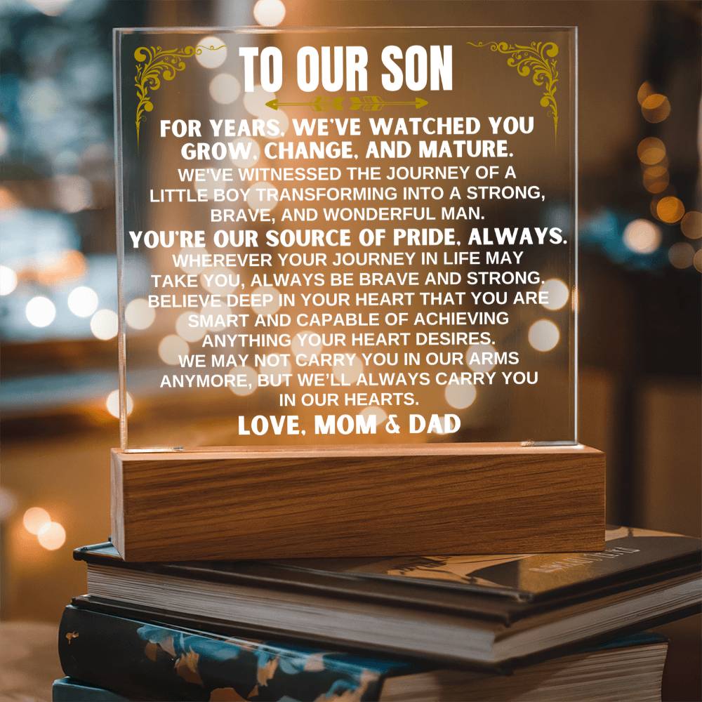 Unique Gift for Son from Mom & Dad - You Are Smart - Acrylic Square Plaque