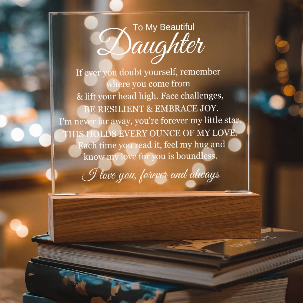 To My Beautiful Daughter - You Are My Little Star - Acrylic Square Plaque