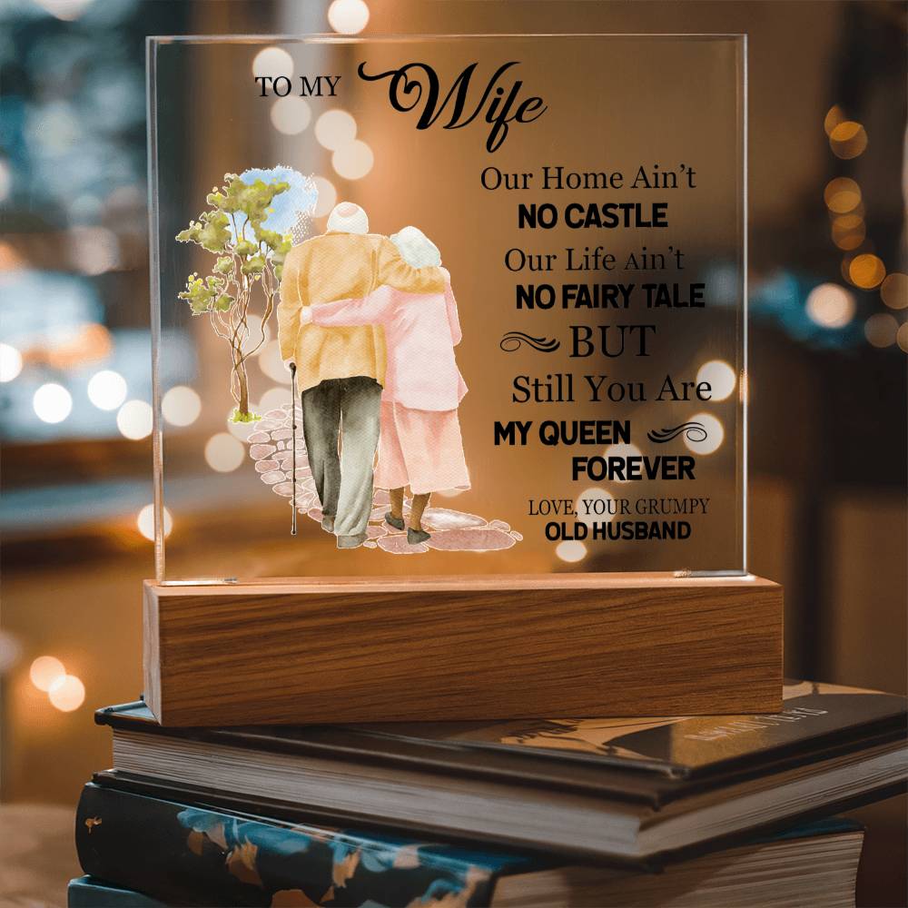 Gift for Wife from Husband - My Queen Forever - Acrylic Square Plaque
