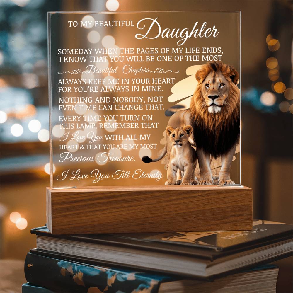 Daughter Keepsake - Lamp of Love - Acrylic Square Plaque