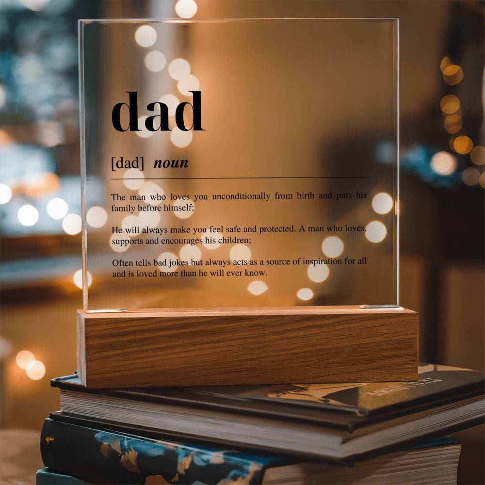 Fathers Day Gift From Wife - DAD DEFINITION MEANING - Acrylic Square Plaque