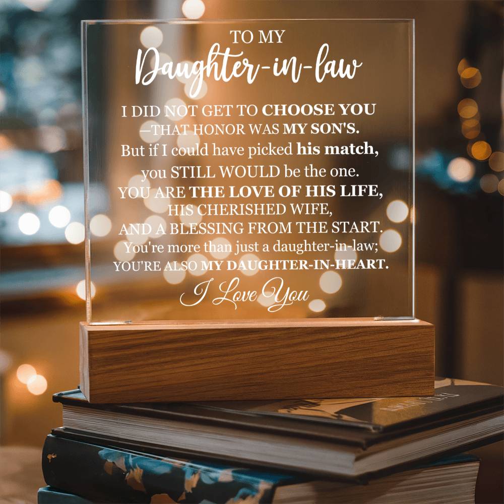 To My Daughter-in-Law - A Blessing From The Start - Acrylic Square Plaque