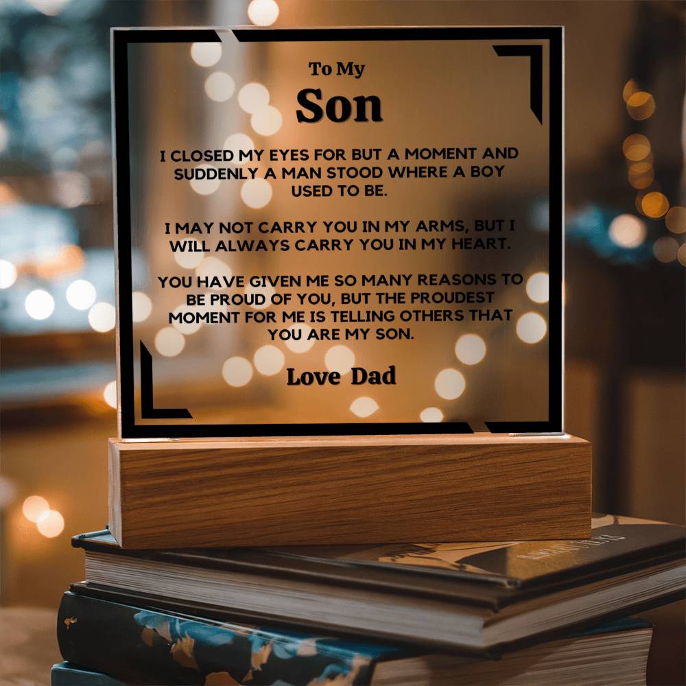 Son, I'm So Proud - Acrylic Square Plaque