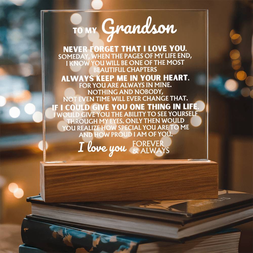 To My Grandson - How Special Your Are To Me - Acrylic Square Plaque