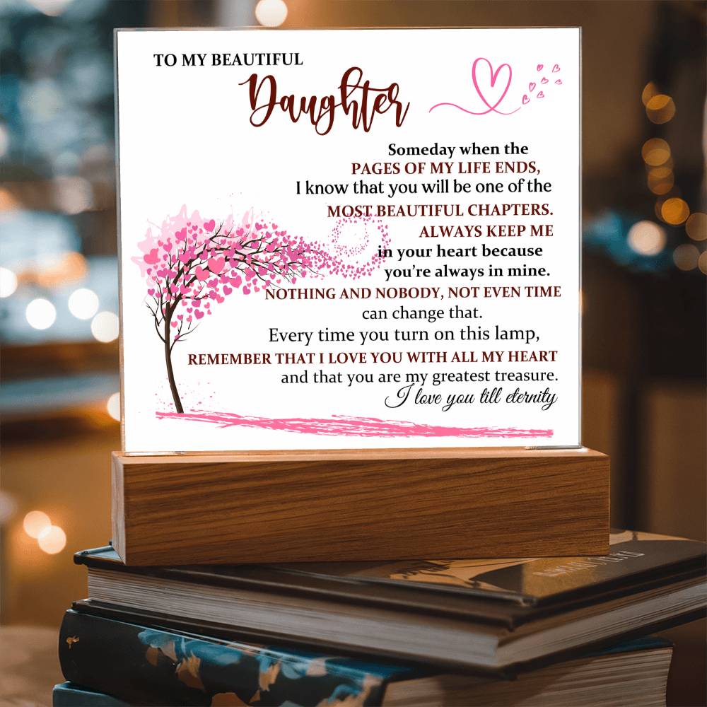 For Daughter - I Will Always Love You - Gift For Daughter - Acrylic Square Plaque