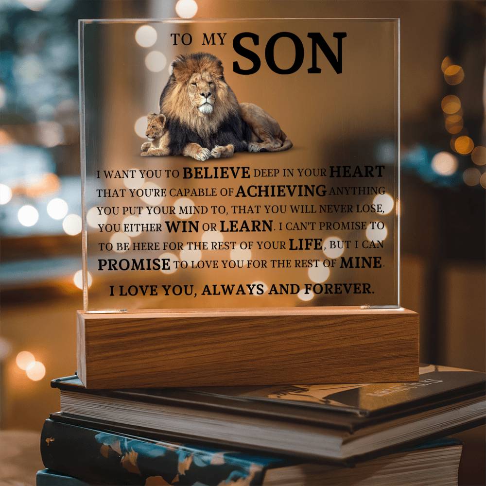 To My Son - I Can Promise To Love You For The Rest Of Mine - Acrylic Square Plaque