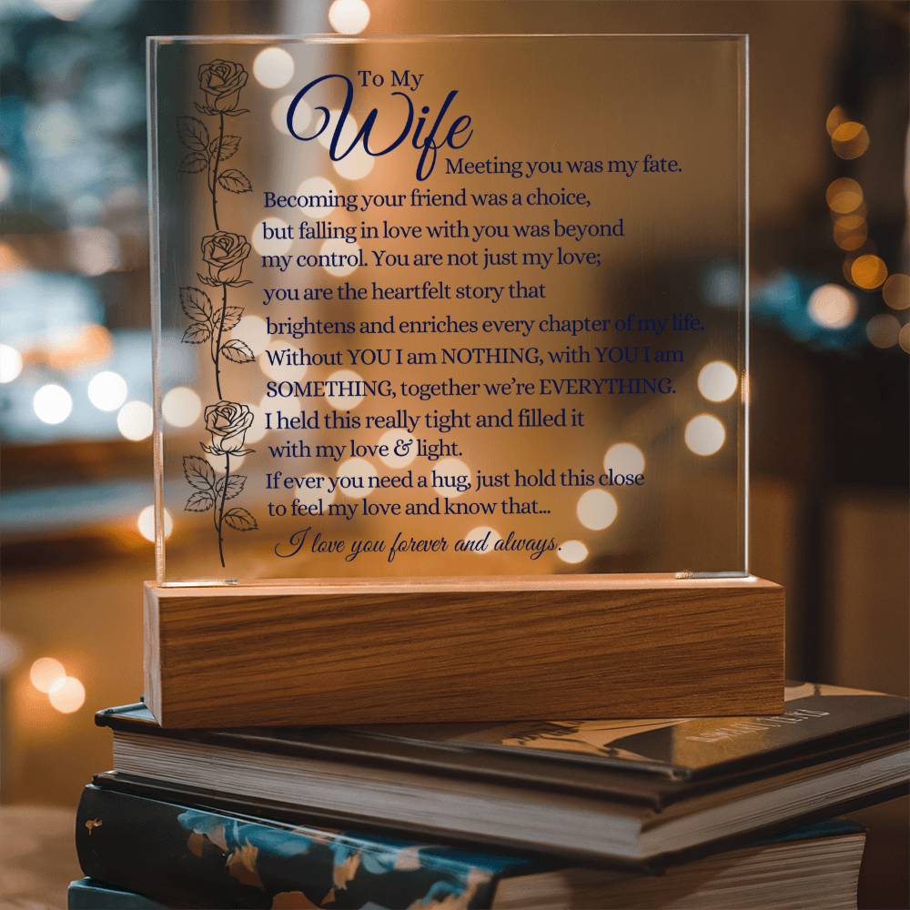 To My Wife - We're Everything - Acrylic Square Plaque