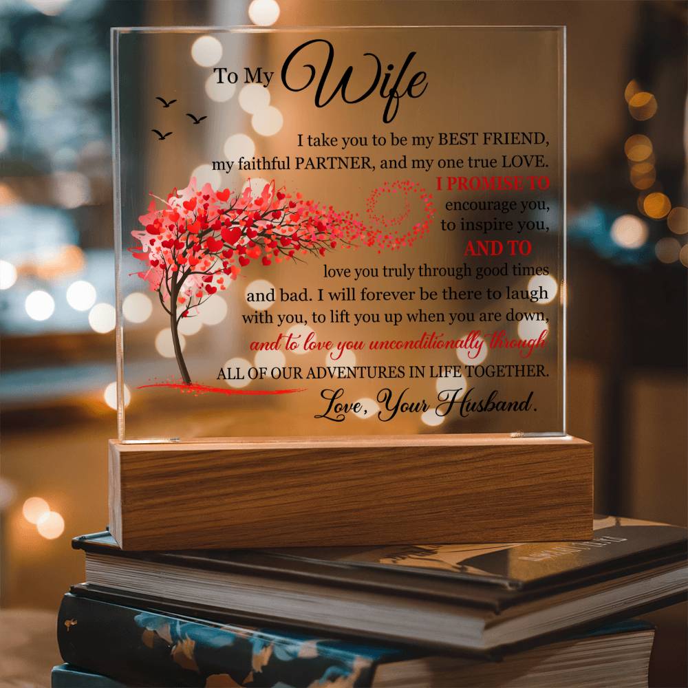 Gift for Wife from Husband - I Take You To Be My Best Friend - Acrylic Square Plaque