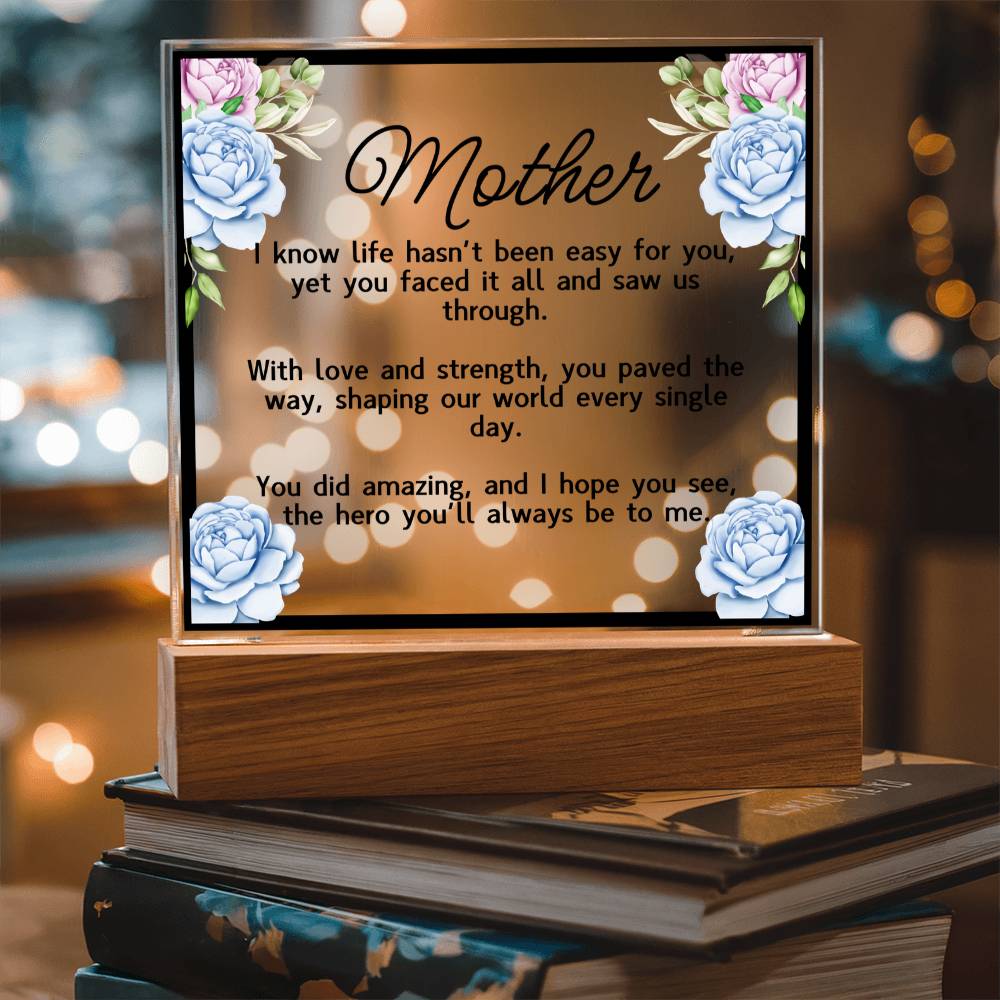 HeartWork - The Hero You'll Always Be To Me - Acrylic Square Plaque