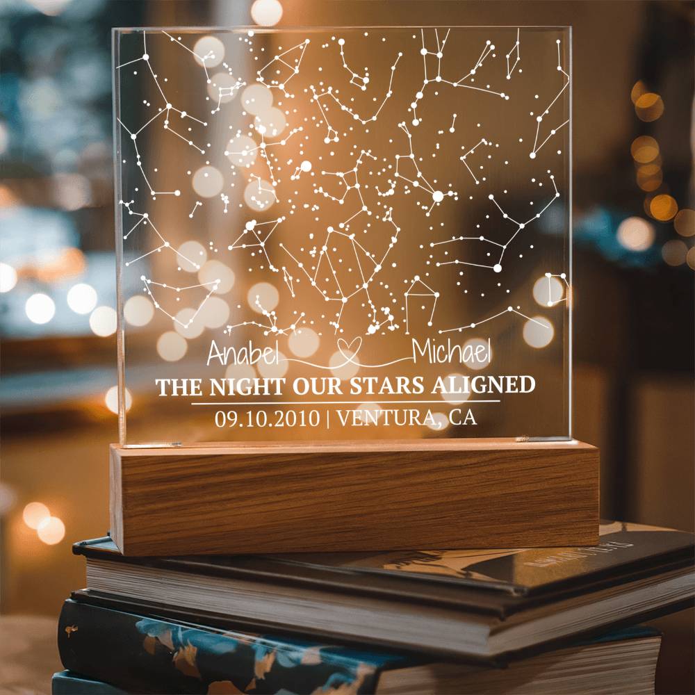 Celestial Night Sky Acrylic Plaque Ventura - Acrylic Square Plaque