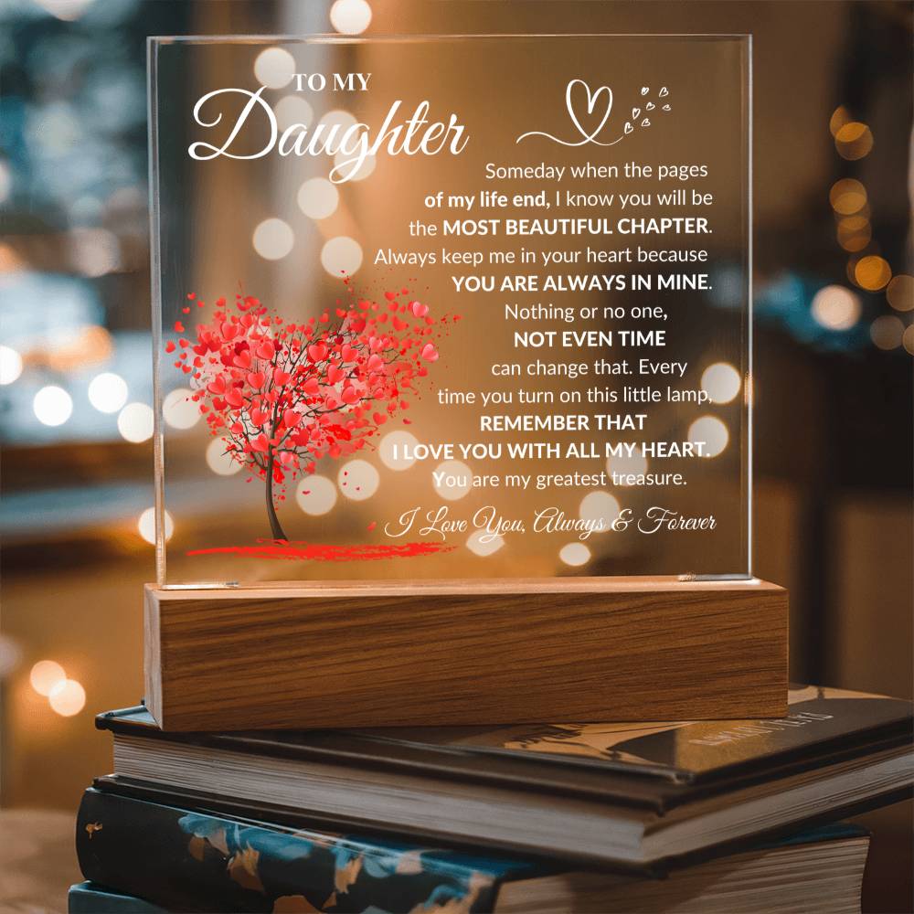 Daughter - Remember That - Most Beautiful Chapter - Acrylic Square Plaque