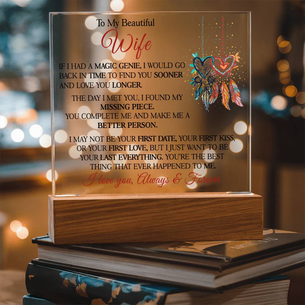 Gift for Wife - You Complete Me - Acrylic Square Plaque