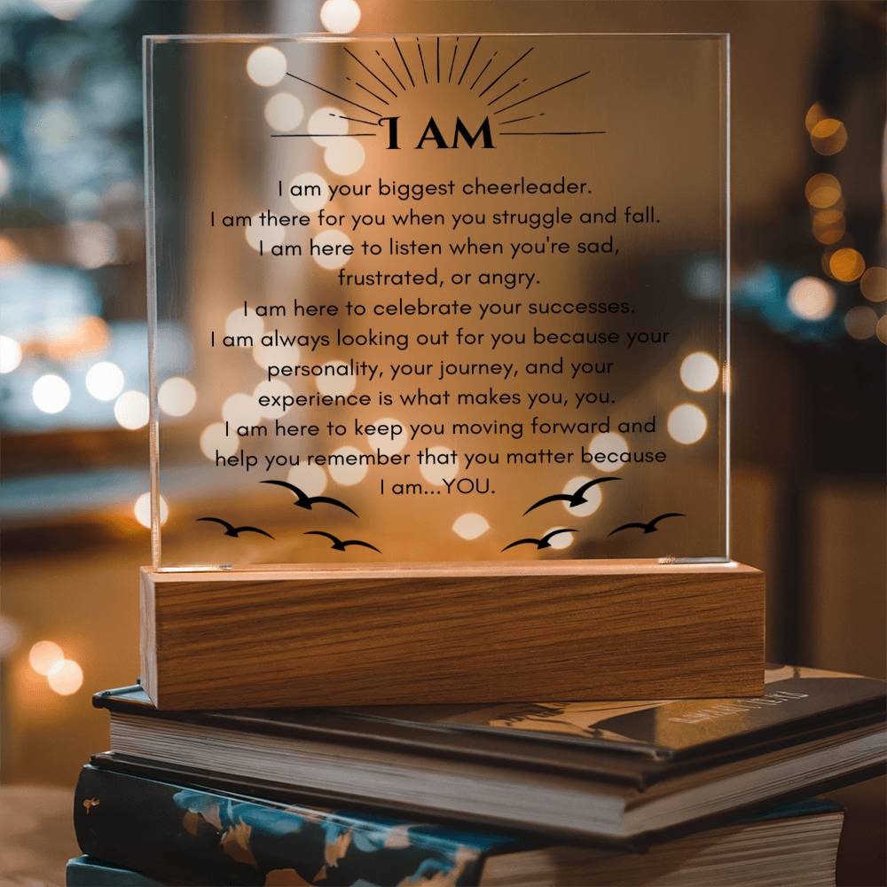 A Note To Self - I AM - Acrylic Square Plaque