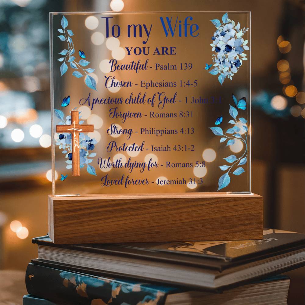 To My Wife - You Are Beautiful - Acrylic Square Plaque
