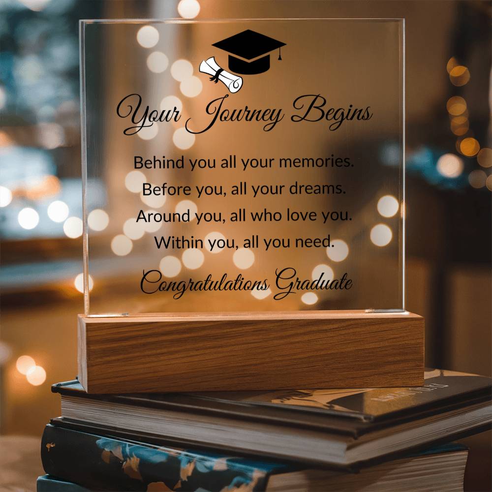 Your Journey Begins - Square Acrylic Plaque