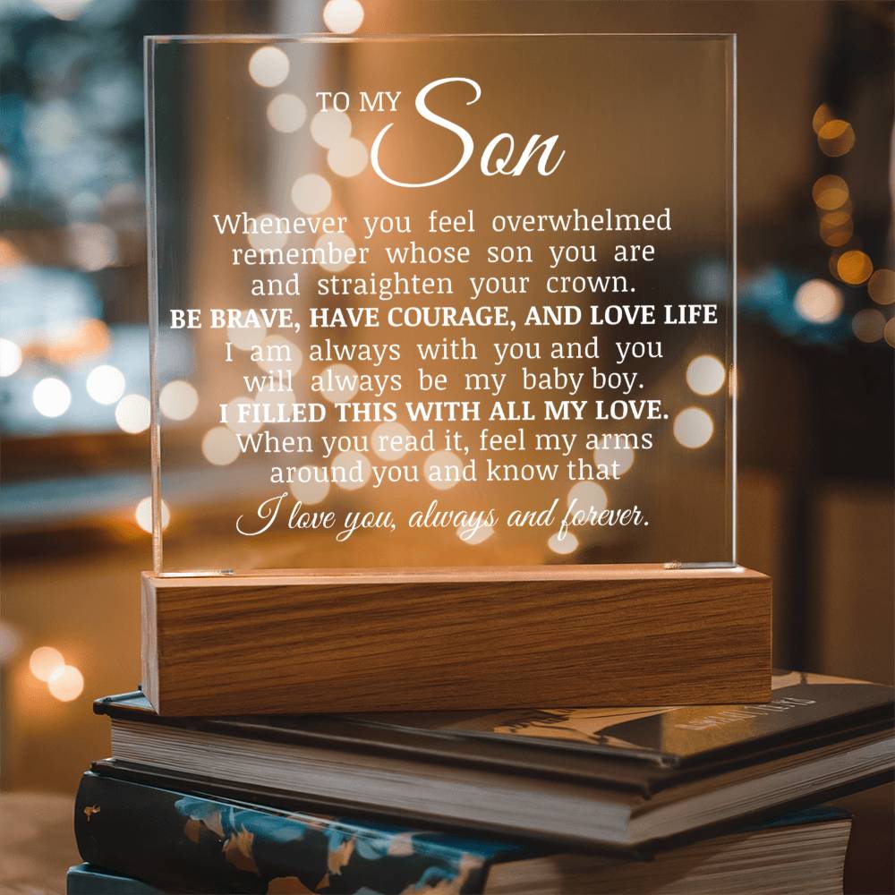 To My Son - You Will Always Be My Little Boy - Acrylic Square Plaque