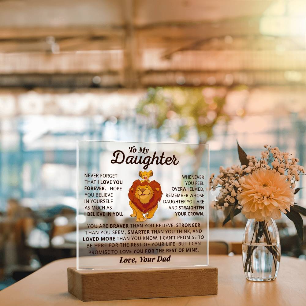 Daughter I Love You Forever - Acrylic Square Plaque