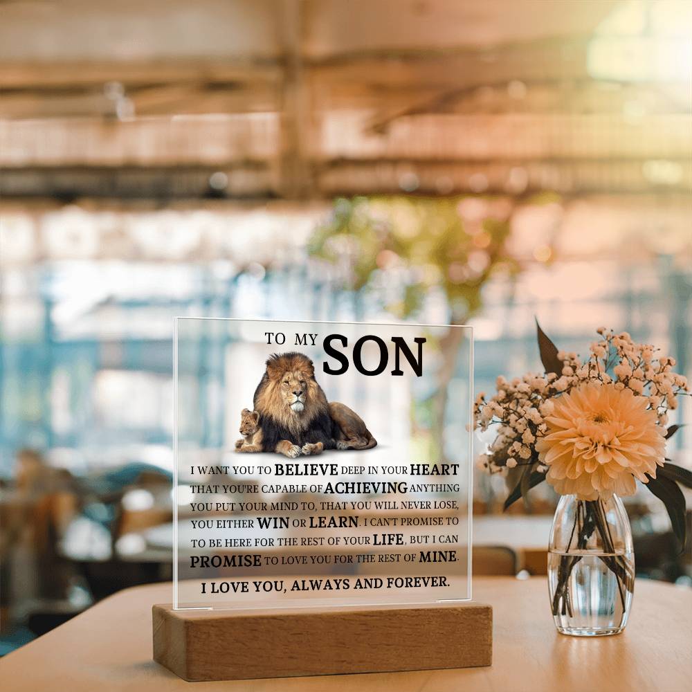 To My Son - I Can Promise To Love You For The Rest Of Mine - Acrylic Square Plaque