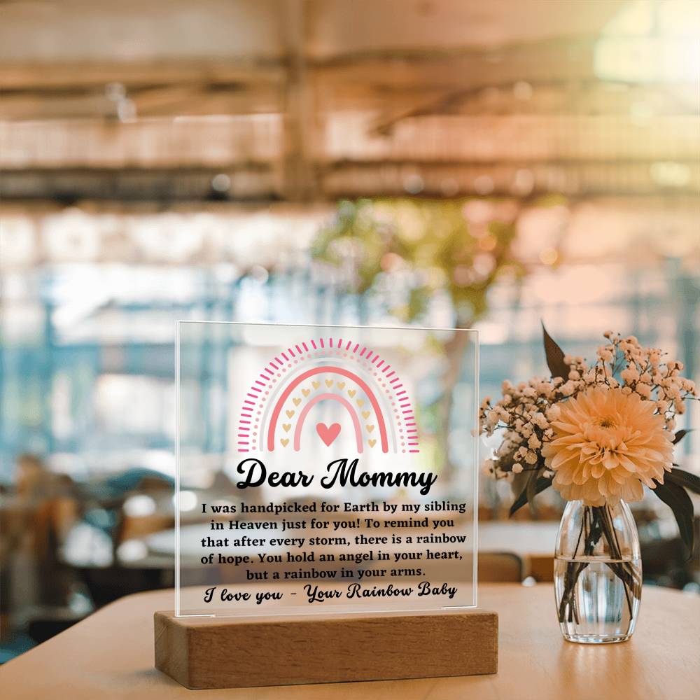 Dear Mommy - From Rainbow Baby - Acrylic Square Plaque