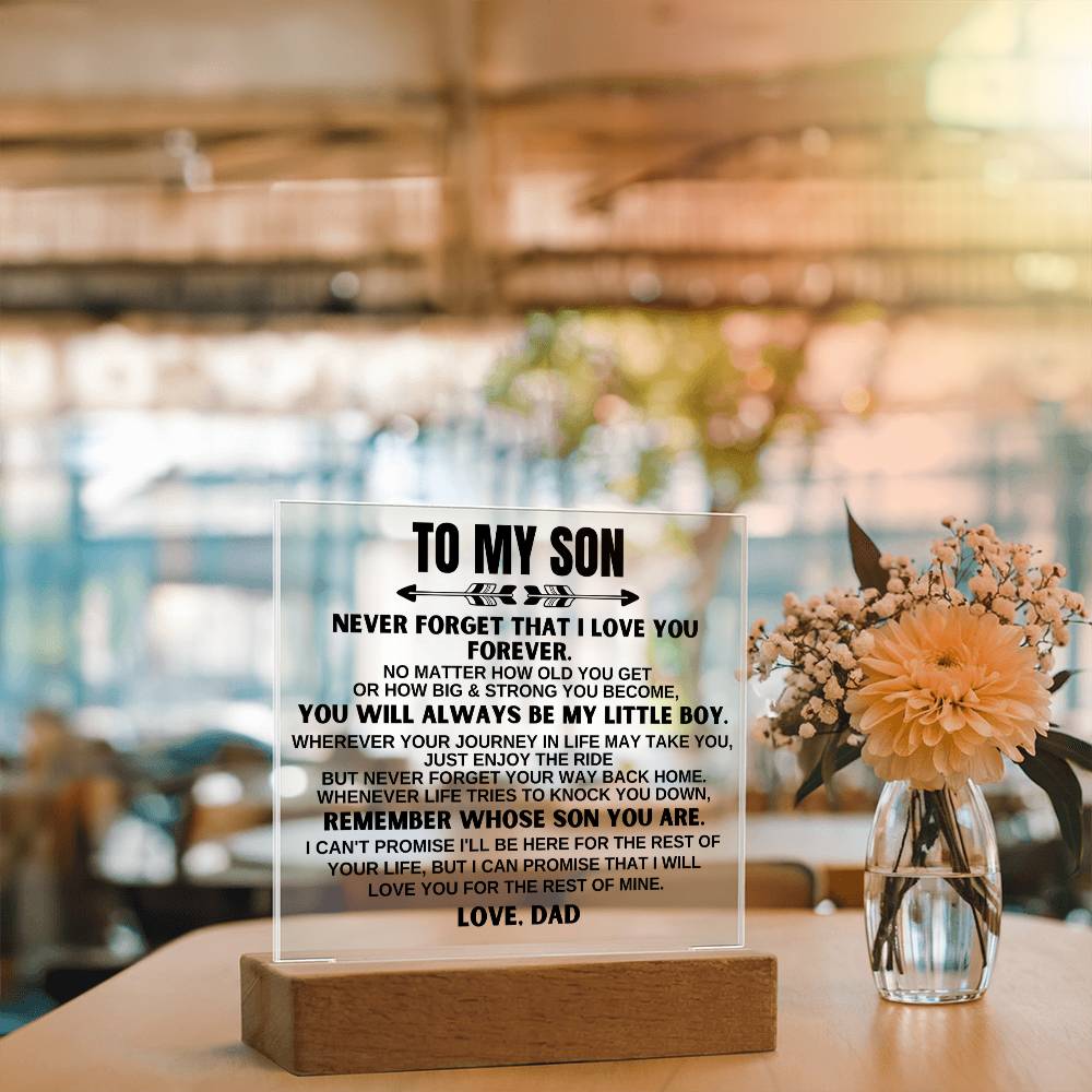 To My Son - Always Be My Little Boy - Acrylic Square Plaque