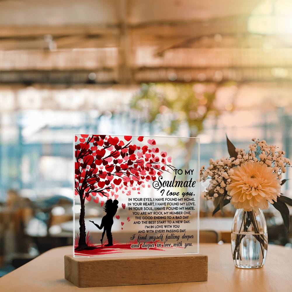 Deeper In Love - Acrylic Display Centerpiece For Soulmate - Acrylic Square Plaque