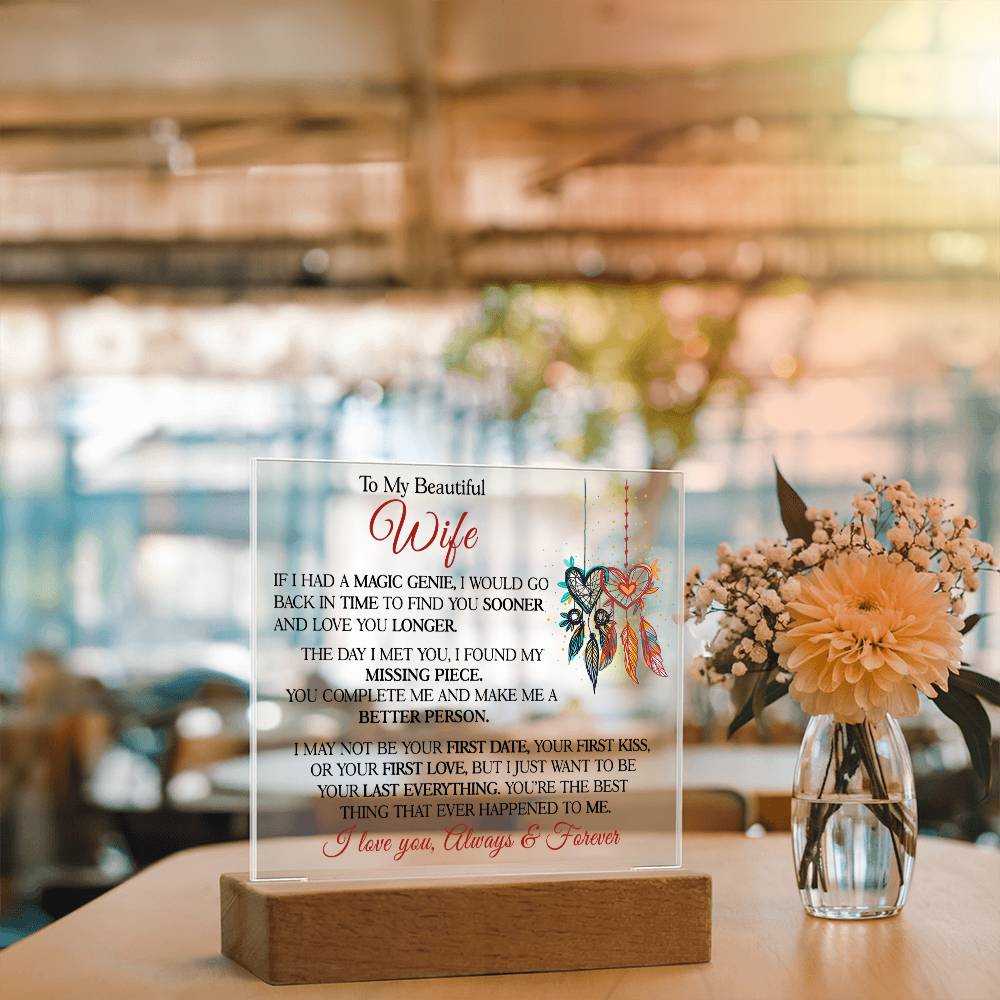 Gift for Wife - You Complete Me - Acrylic Square Plaque
