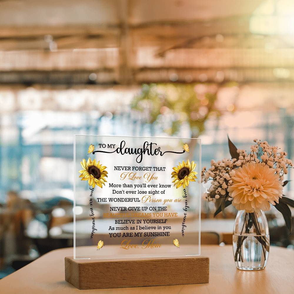 HeartWork - Daughter You Are My Sunshine - Acrylic Square Plaque