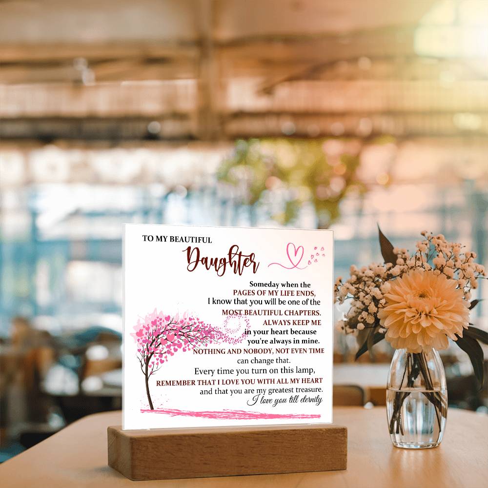 For Daughter - I Will Always Love You - Gift For Daughter - Acrylic Square Plaque