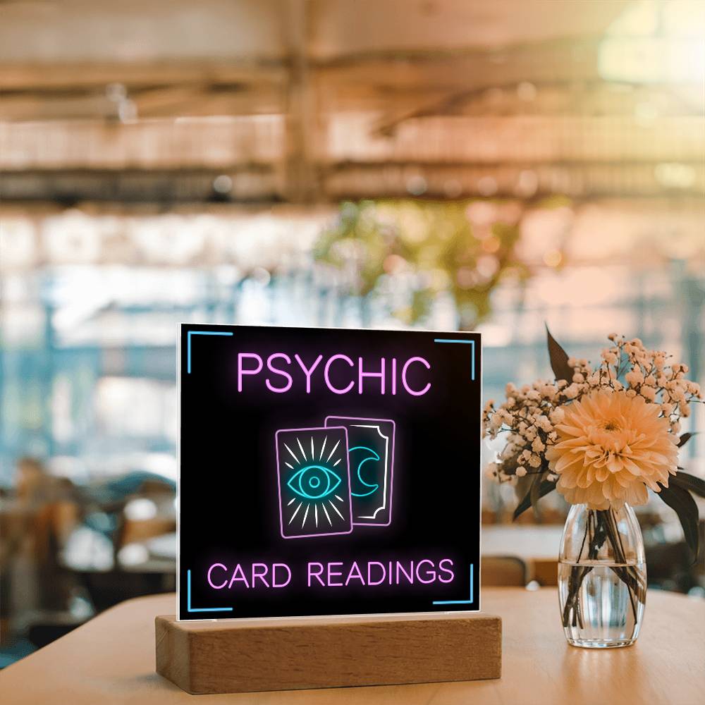 Psychic Card Readings - Acrylic Square Plaque