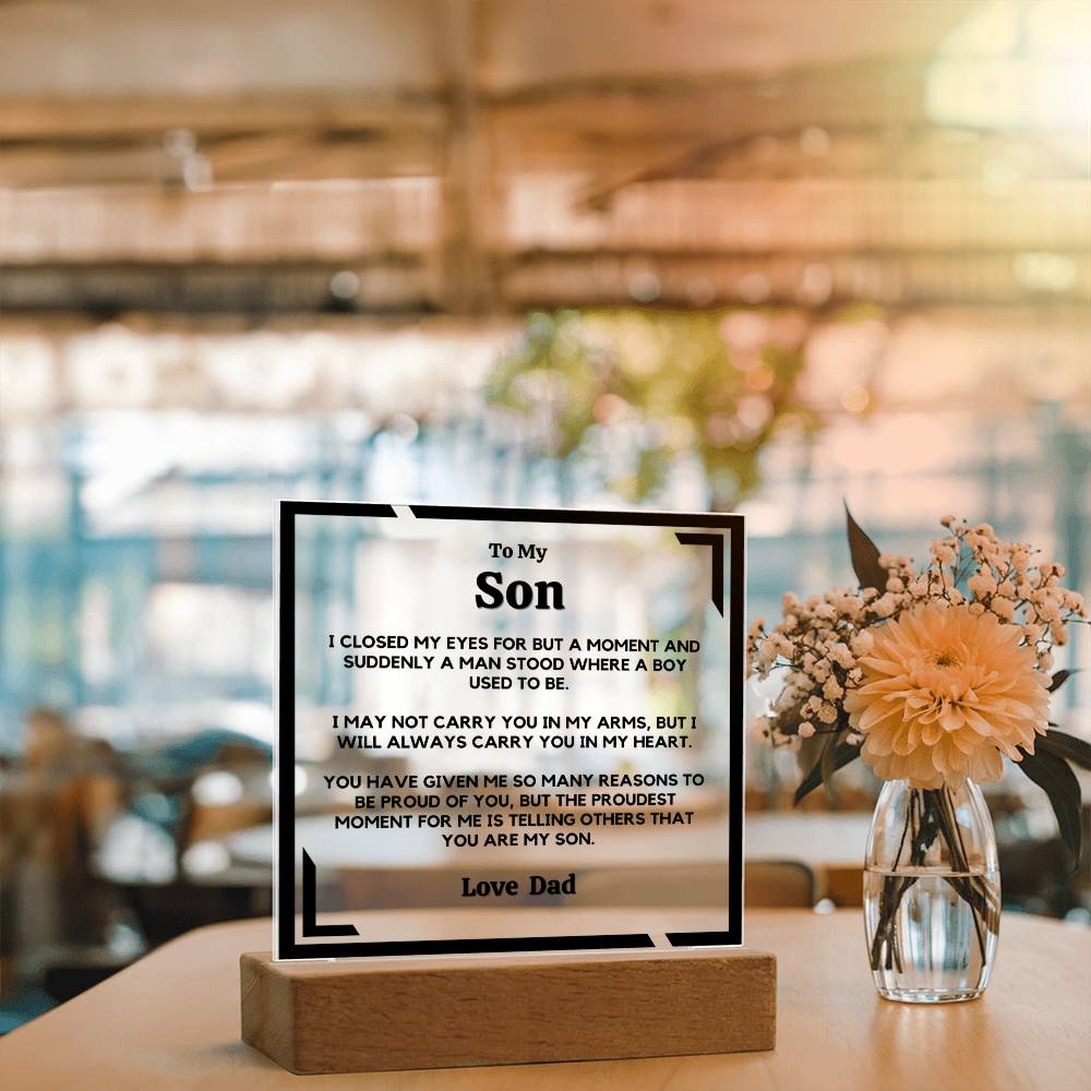 Son, I'm So Proud - Acrylic Square Plaque