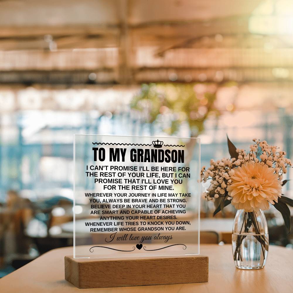 To My Grandson - Remember Whose Grandson You Are - Acrylic Square  Plaque