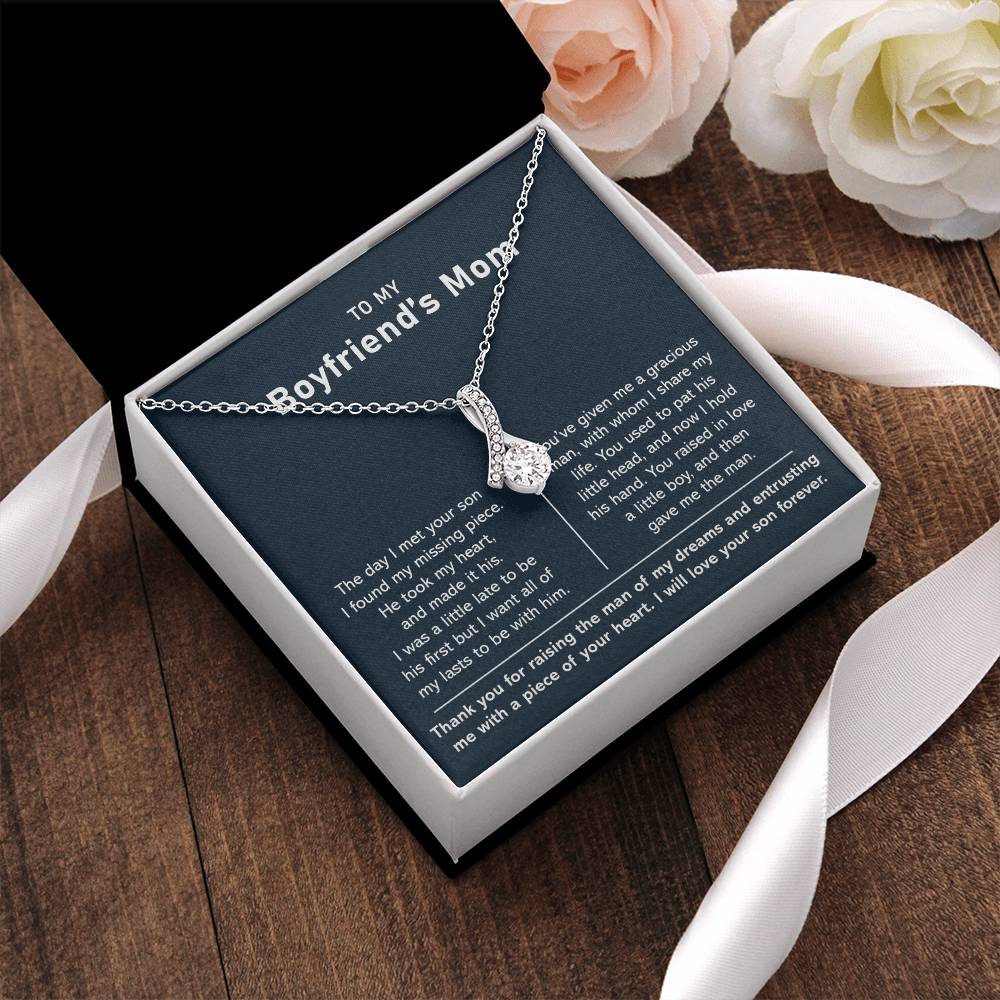 To My Boyfriend's Mom - Thank You For Raising The Man Of My Dreams - Necklace Alluring Beauty Necklace