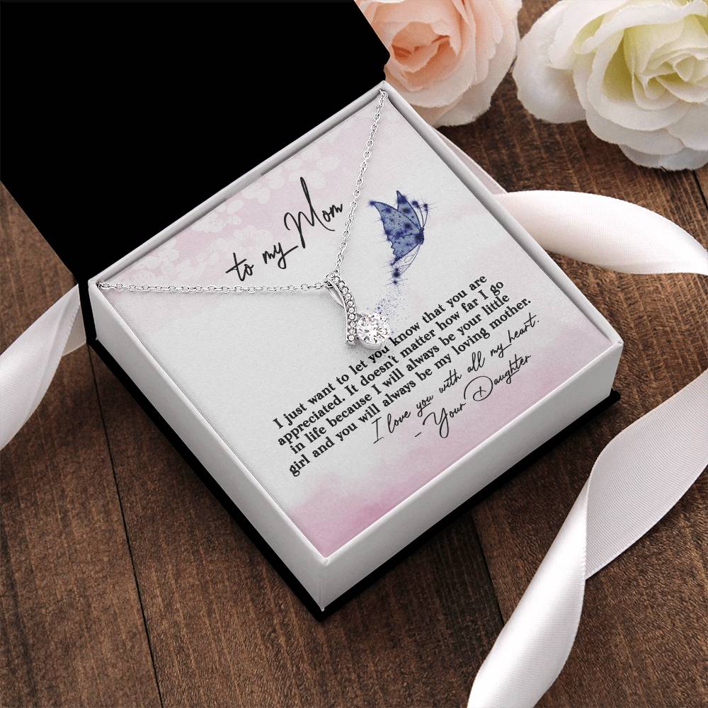 To Mom From Daughter Message Card Necklace Mom Gift From Daughter Birthday Gift For Mom Mother's Day Gift Necklace Alluring Beauty Necklace