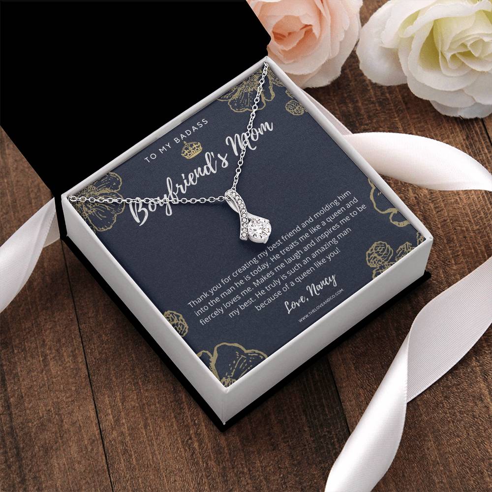 To My Badass Boyfriend's Mom Necklace 2 Alluring Beauty Necklace