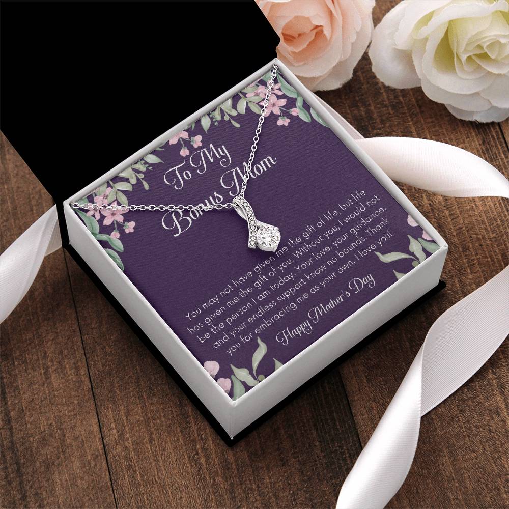 Bonus Mom Necklace Mothers Day Gift Daughterson To Mom Gift Unique Bonus Mom Gift Step Mom Gift Stepmom Gift On Mothers Day Alluring Beauty Necklace