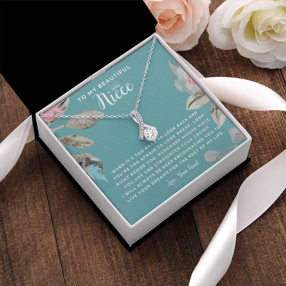 To My Beautiful Niece Straighten Your Crown Necklace Aunt Niece Necklace Niece Birthday Gift Niece Graduation Gift Alluring Beauty Necklace