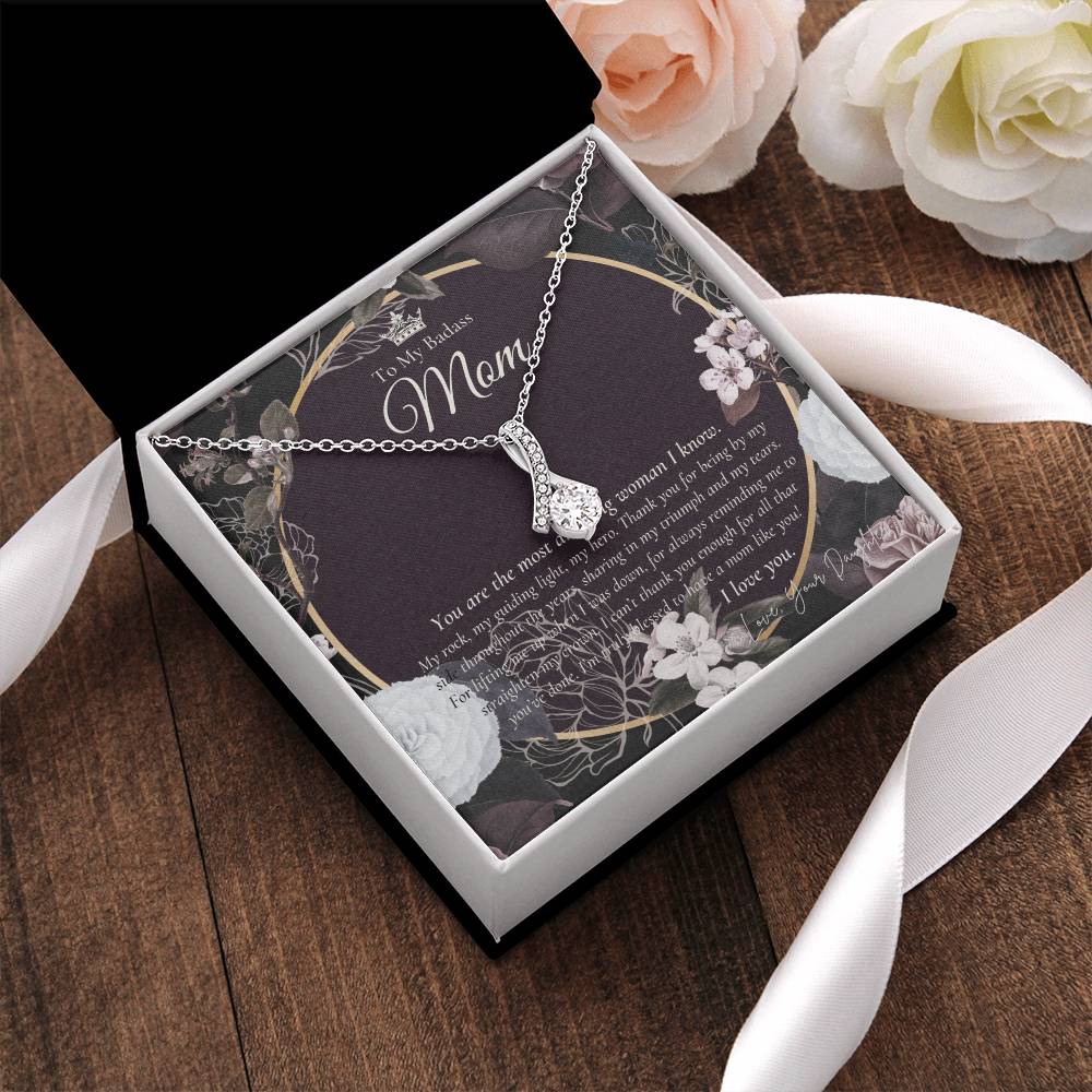 To My Beautiful Mom Necklace  Badass Mom Gift  Mother’S Day Gift  Birthday Gift  Gift From Daughter On Wedding Day 8 Alluring Beauty Necklace
