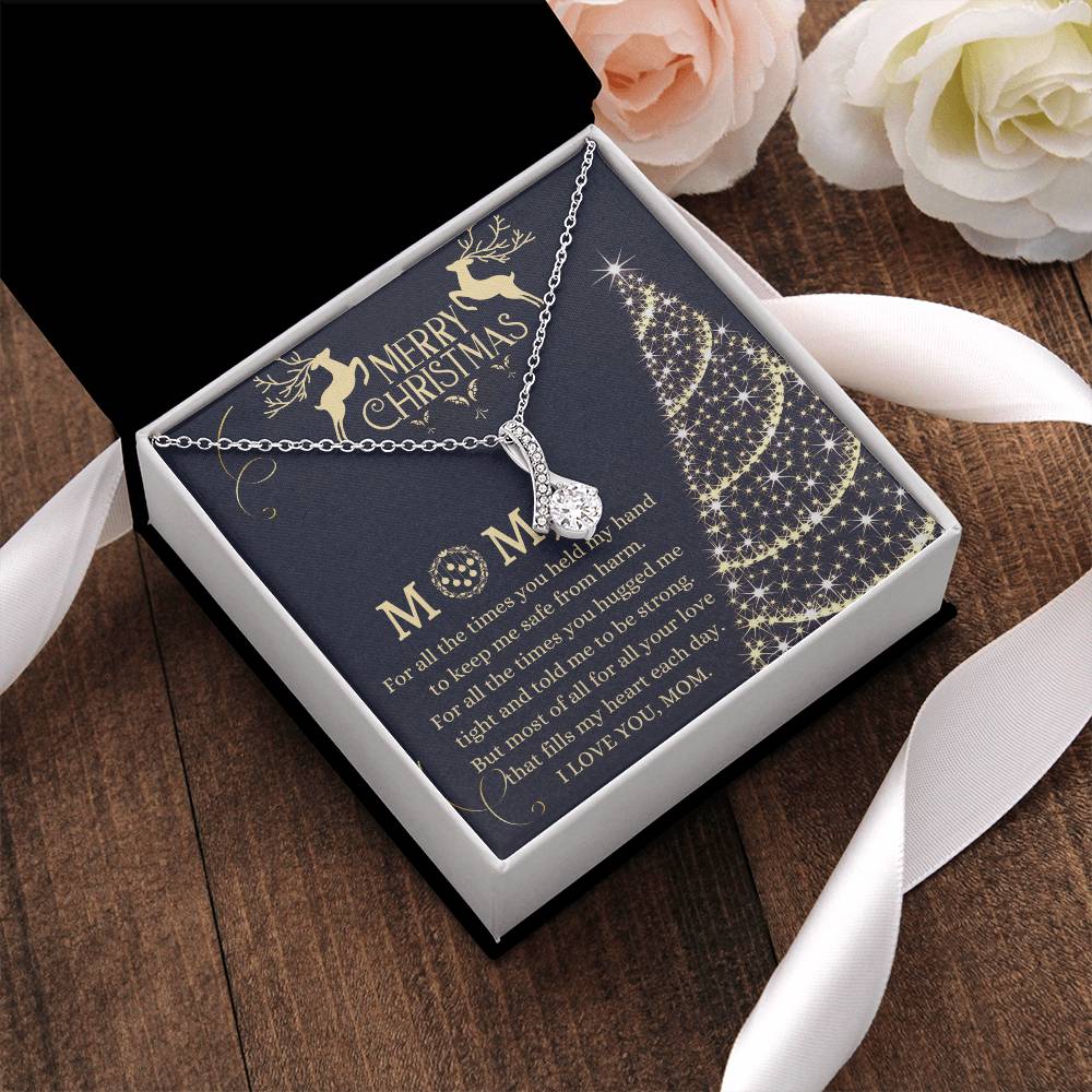 Christmas Gift To Mom - For All The Times You Held My Hand To Keep Me Safe Alluring Beauty Necklace