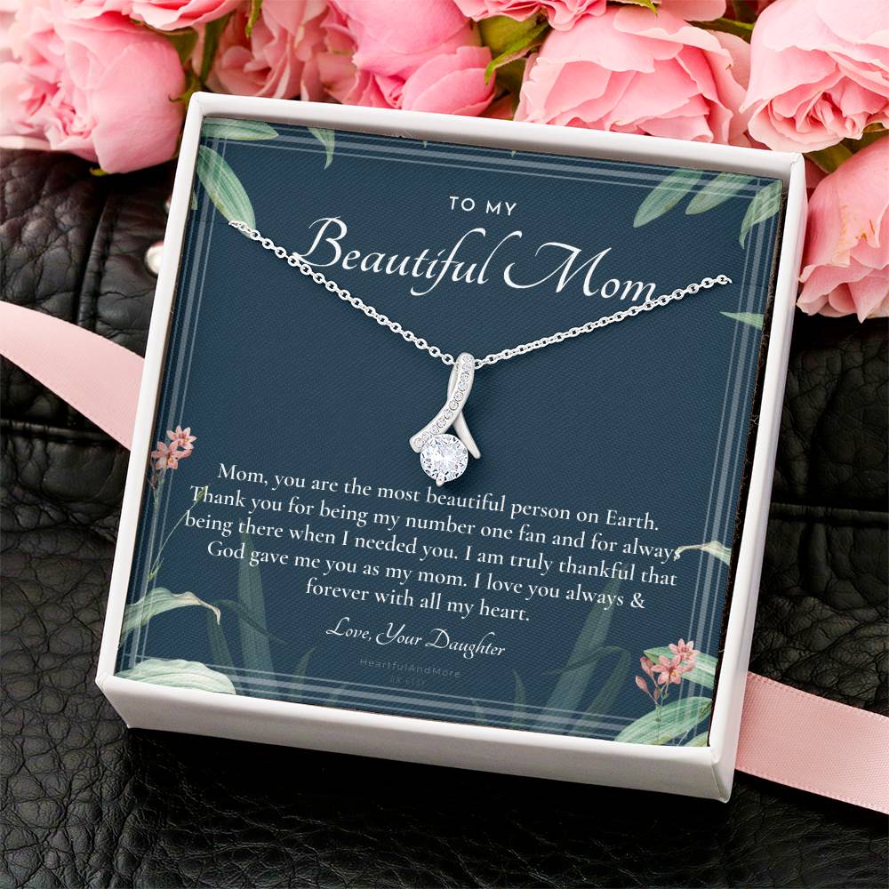 To My Beautiful Mom Necklace To Mom Gift Mom Gift Mom Necklace Jewelry From Daughter Gift Mom Birthday Christmas Mothers Day Alluring Beauty Necklace