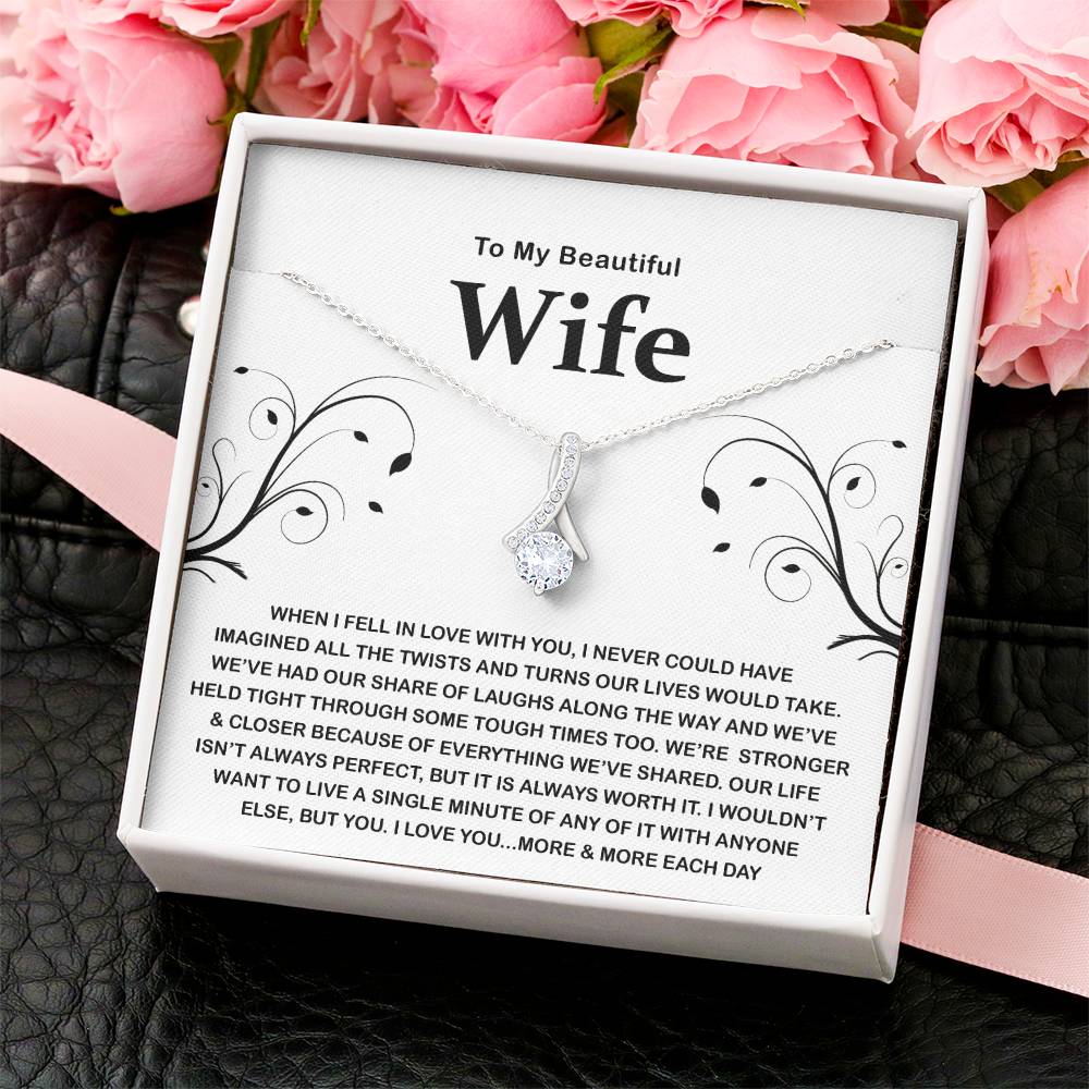 To My Beautiful Wife - Heart Melt Message  Alluring Necklace❤️ Alluring Beauty Necklace