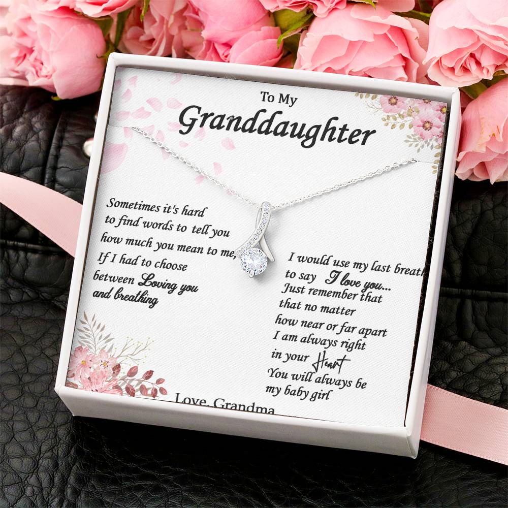 Alluring Necklace With Message Card For Granddaughter From Grandma Alluring Beauty Necklace