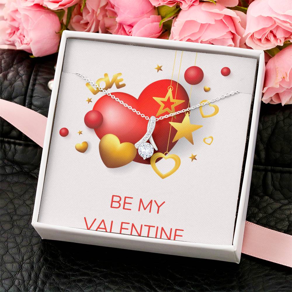 Beautiful Sparkly Pendant Be My Valentine Alluring Beauty Necklace