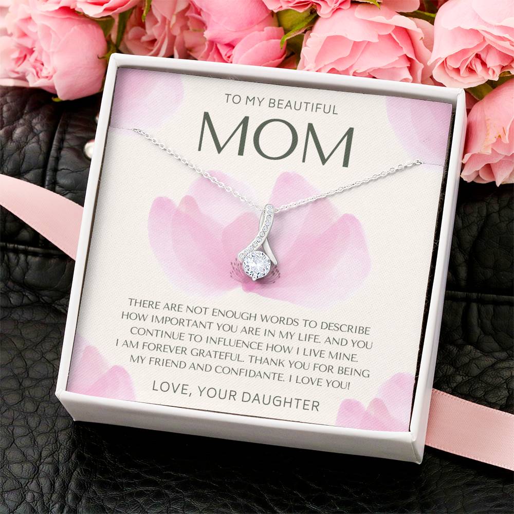 To My Beautiful Mom Necklace  Mom Gift  Mother’S Day Gift  Birthday Gift For Mom  Gift From Daughter For Mom  Necklace For Mom  Gift For Mom Alluring Beauty Necklace