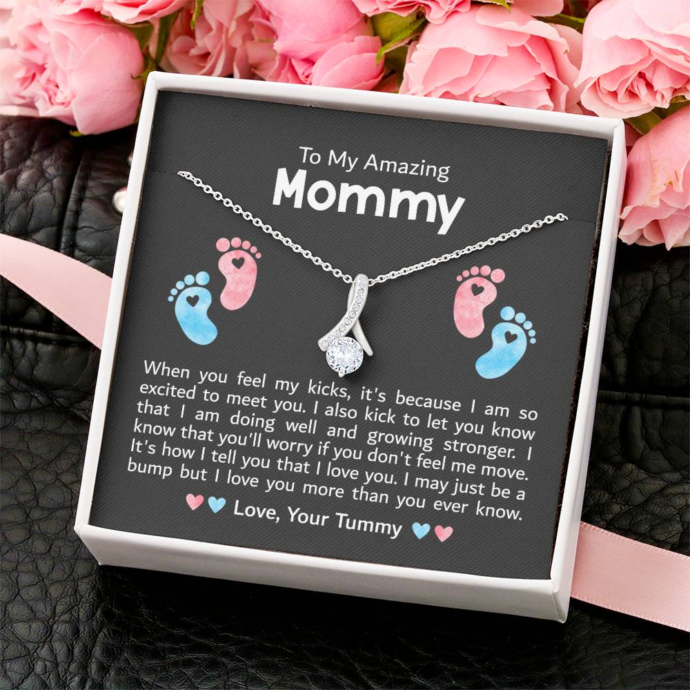 To My Amazing Mommy - Excited To Meet You Alluring Beauty Necklace