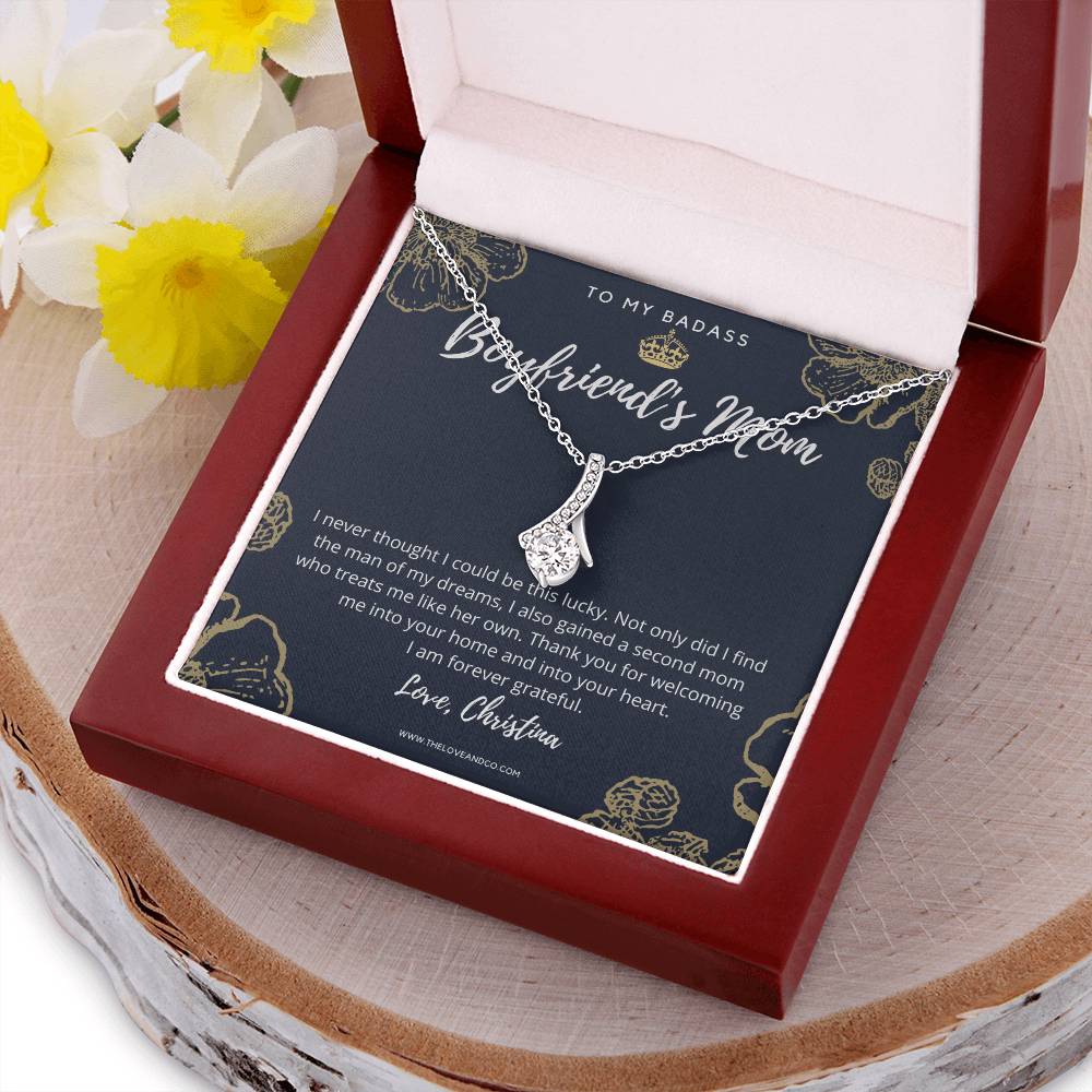 To My Badass Boyfriend's Mom Necklace Alluring Beauty Necklace