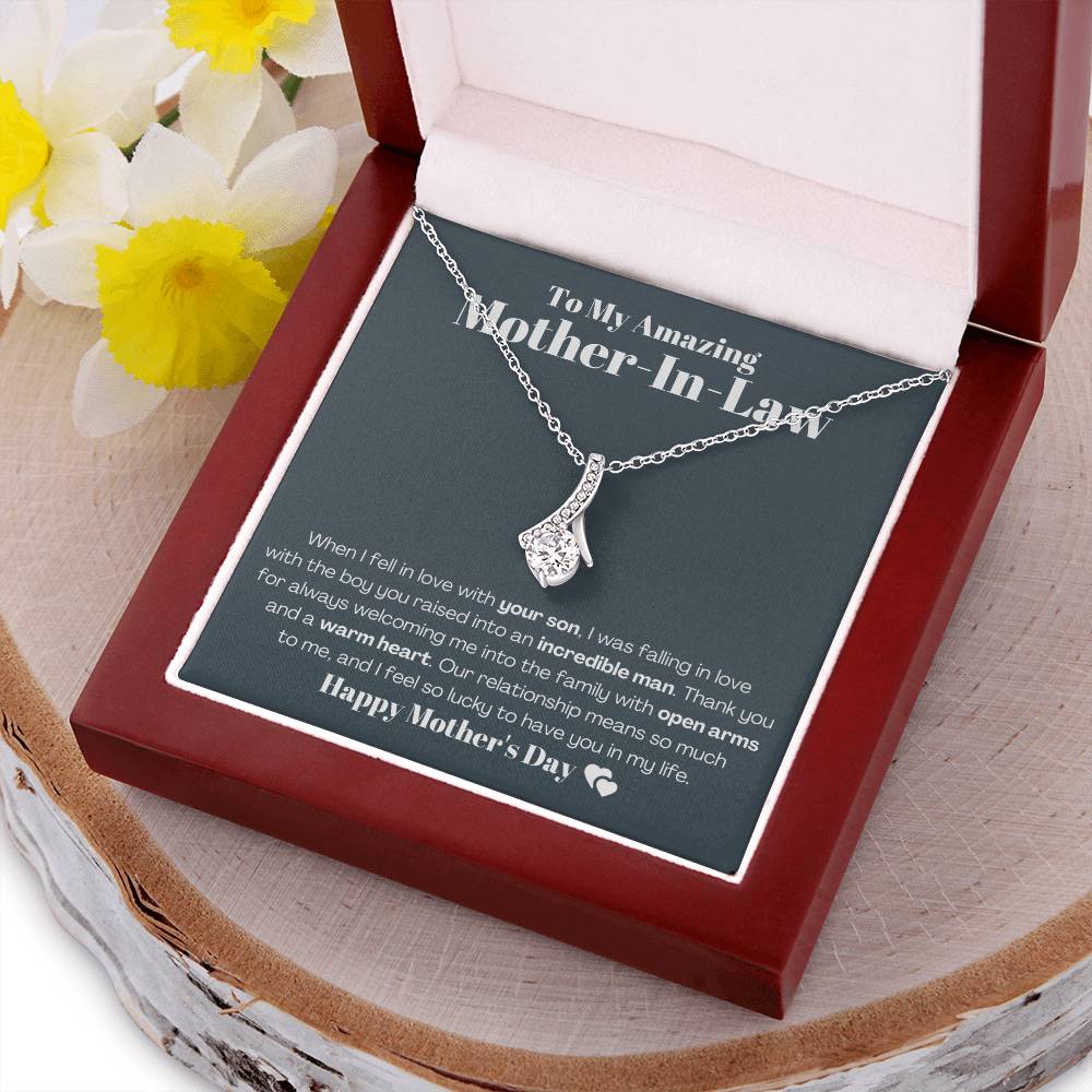 To My Amazing Mother-In-Law - Lucky To Have You - Alluring Beauty Necklace Alluring Beauty Necklace