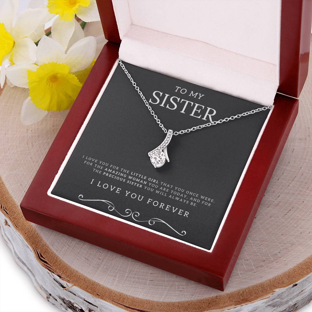 Selling Fast To My Sister White Gold Finish Necklace Alluring Beauty Necklace