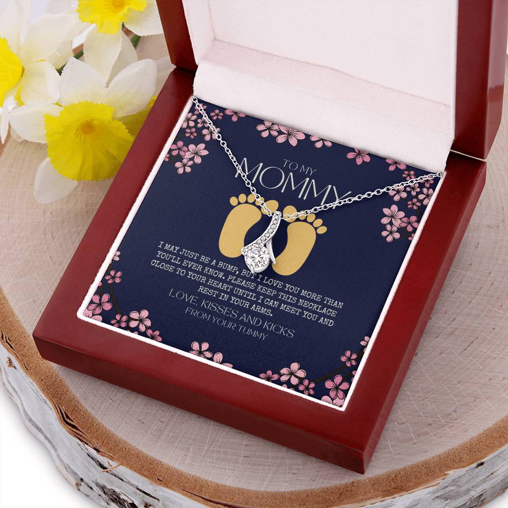 Baby Shower Gift New Mommy Necklace Pregnant Wife Gift To My Mommy I May Just Be A Bump But I Love You More Than You Ever Alluring Beauty Necklace